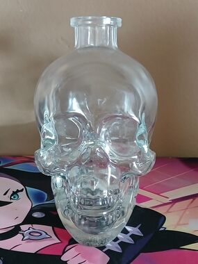 Glass Skull Vase - Home Art 8" Skull Vodka Decanter HORROR